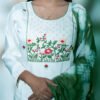 white-green thread work kurta Set