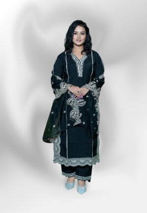 Black thread work kurta Set