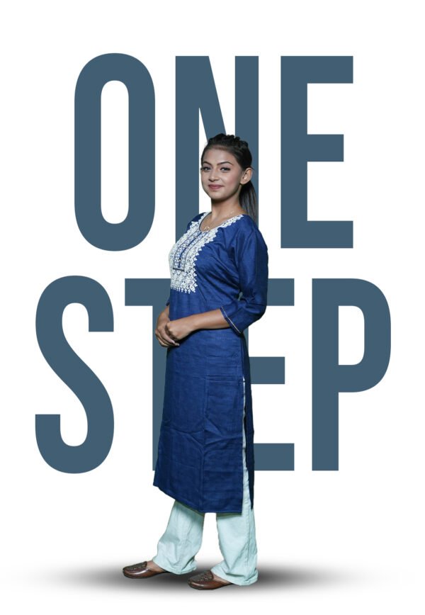 Royal Blue Embroidered KURTI